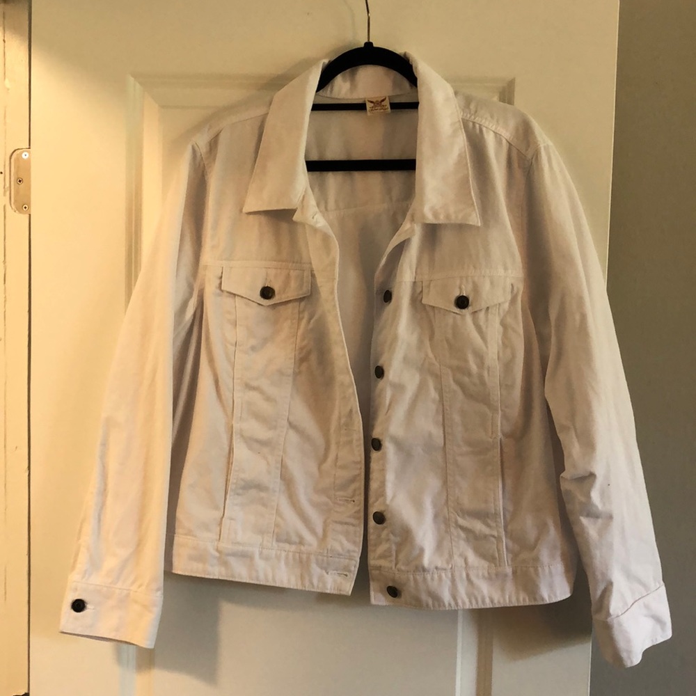 White Faded Glory button up jacket